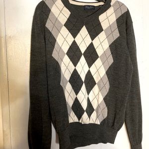 Linea Rosso Signature Men’s Merino Wool Blend Sweater Size M Pullover Gray